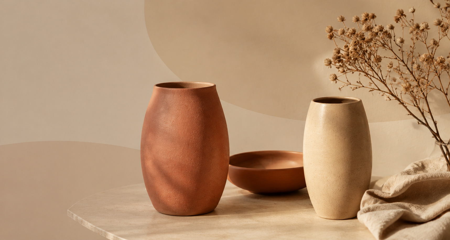 Créations en argile et toiles peintes de Sophie Marcet, atelier à Roanne